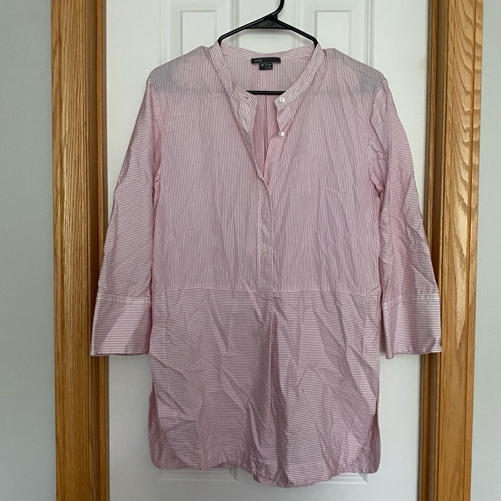 Vince Red and White Striped Pullover Tunic Size Medium